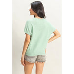 Front Pocket Sweater Top - Mint