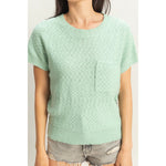 Front Pocket Sweater Top - Mint