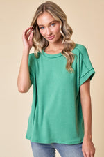 A New Day Ribbed Top - Kelly Green