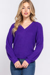 Kelsey Purple V-Neck Sweater