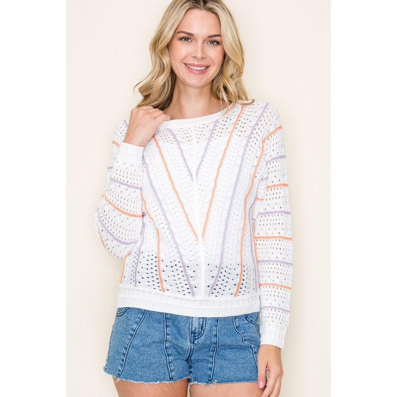 Lavender Haze Crochet Sweater
