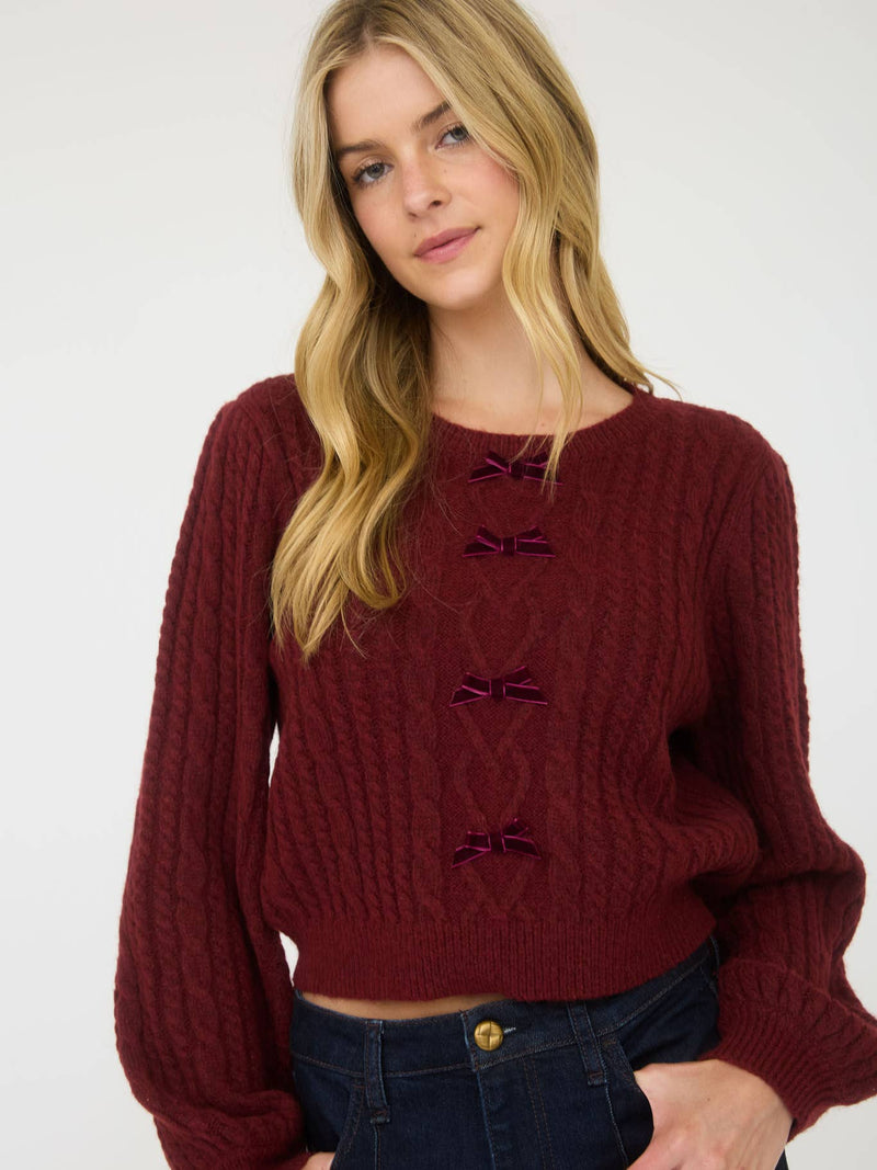 Cable Knit Bow Sweater