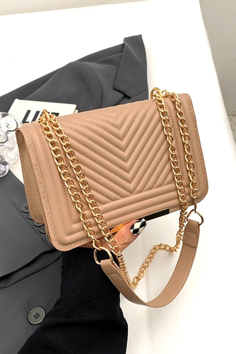 Chevron Grid Crossbody Bag