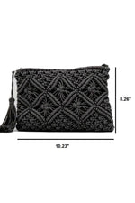 Woven Bohemian Clutch - Camel