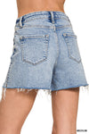Distressed Hem Shorts