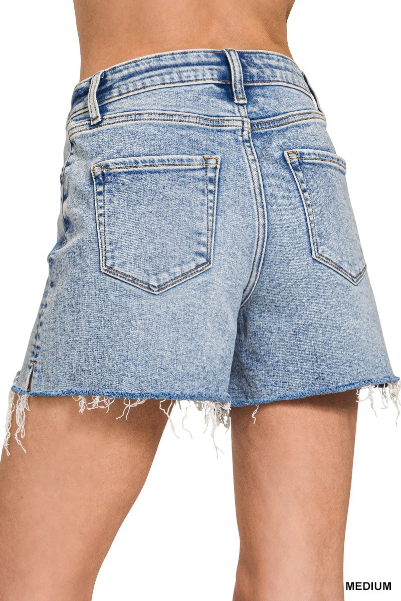 Distressed Hem Shorts