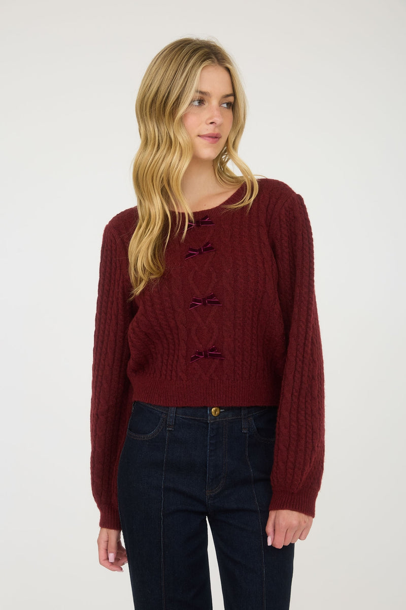 Cable Knit Bow Sweater