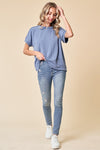 A New Day Ribbed Top - Blue