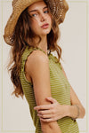 Ruffle Sleeve Tank - Avocado
