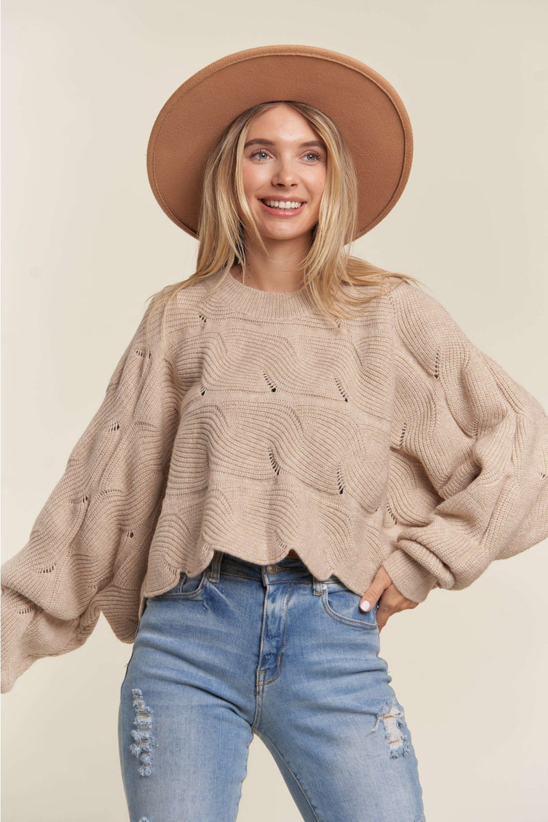 Scallop Hem Sweater