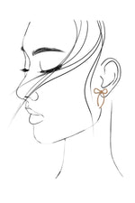 Rope Twist Bow Earrings - Gold