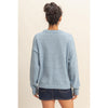 Front Seam Ocean Blue Sweater