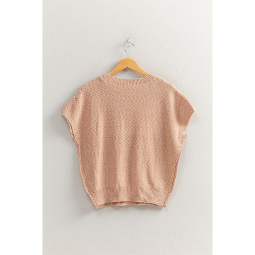 Front Pocket Sweater Top - Taupe