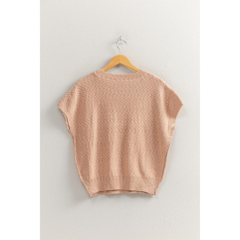 Front Pocket Sweater Top - Taupe