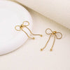 Ribbon Bow Earrings - Gold
