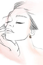 Checker Half Moon Hoop Earrings