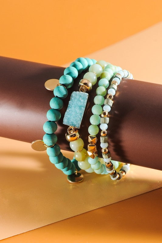 Four Row Bracelet Set - Turquoise