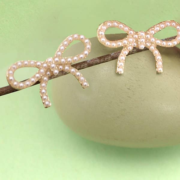 Pearl Bow Earrings