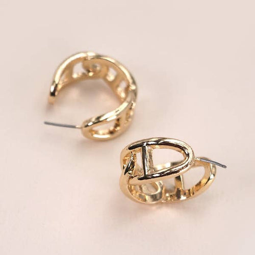 Wide Link Hoop Earrings