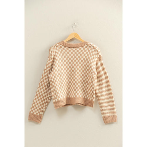 Checker and Stripe Cardigan