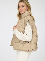 Polka Dot Bow Puffer Vest