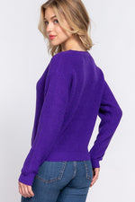 Kelsey Purple V-Neck Sweater
