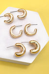 Bubbly Huggie Hoop Trio Earrings