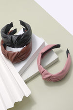 Cross Knotted Faux Leather Headbands