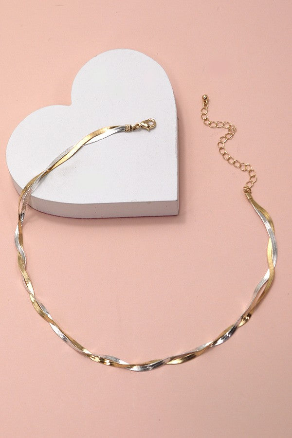Intertwined Herringbone Necklace