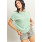 Front Pocket Sweater Top - Mint