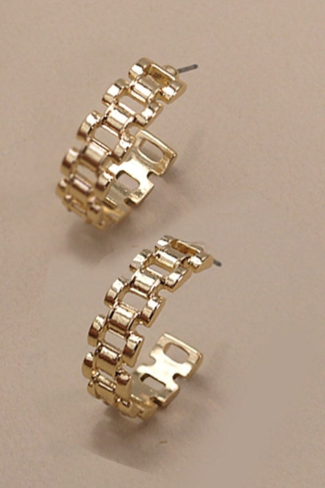 Chain Cutout Hoop Earrings