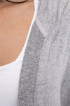 Open Front Hooded Cardigan - Gray