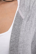 Open Front Hooded Cardigan - Gray