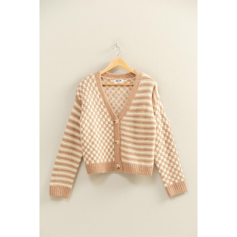 Checker and Stripe Cardigan