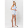Fringe Hemline Mom Shorts