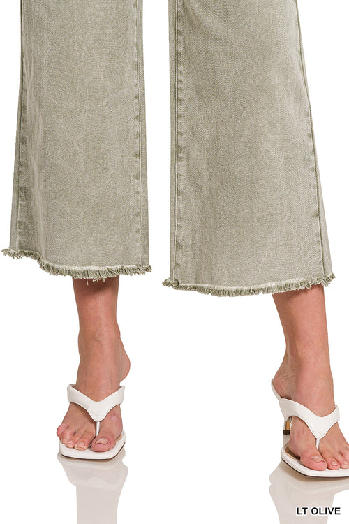 Olive Wide Leg Denim